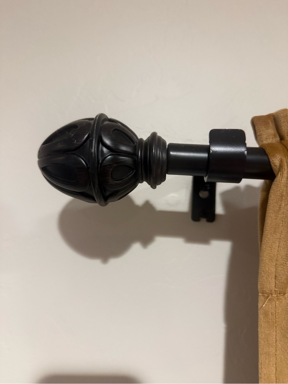 Blackish Brown Decorative Curtain Rod Finial - Ornamental Orb Design